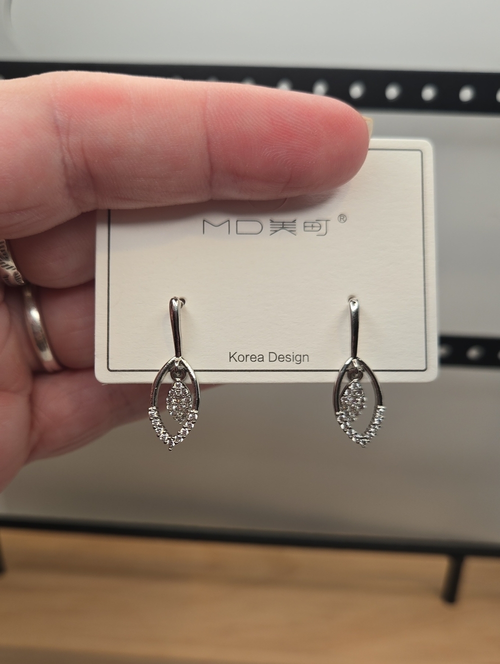 Silver-Tone Crystal Drop Earrings Costume Jewelry